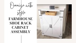 DIY Farmhouse Style 6Tier Shoe Storage Organizer Cabinet Unboxing Assembly Display and Use [upl. by Odetta]