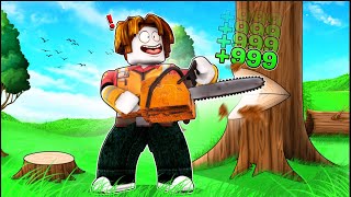 LOGGY CUTTING WOOD WITH THE MOST POWERFUL PICKAXE  ROBLOX [upl. by Agnot446]