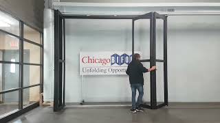 4 Panel 2L  2R BiFold Door Manufactured for Industrial DoorElev1A by Chicago BiFold [upl. by Luckin930]