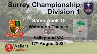 WOTCC 1st XI Vs Valley End CC Surrey Championship Div 1 Game week 15 [upl. by Prestige712]