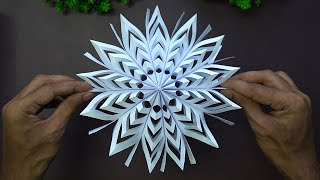 Paper Snowflakes❄️How to Make Paper Snowflake with Patterns🎄DIY Christmas Decoration Ornaments [upl. by Kcirdla706]