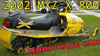 MXZX 800 MBRP RACE CAN COLD START  SKIDOO  2002 MXZX [upl. by Donald]