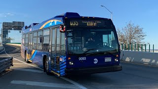 Rockaway Park Bound 2023 Novabus LFS 9093 Q35 Bus At Marine Parkway Bridge amp Rockaway Point Blvd [upl. by Cicenia]