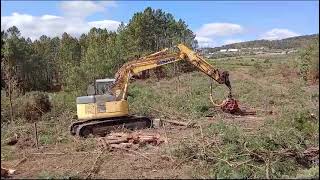 Fast Nisula 425C harvesting head on Komatsu excavator [upl. by Zoldi]