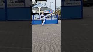 Dressing up as a giant toilet roll in skegness and trying to give people toilet paper [upl. by Rubi607]