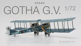 Roden Gotha GV Night Bomber in 172  Stopmotion assembling [upl. by Drida]