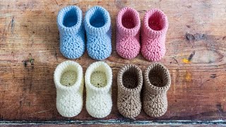 FAST Crochet Baby Booties BEGINNER Friendly EASY Tutorial [upl. by Selim]