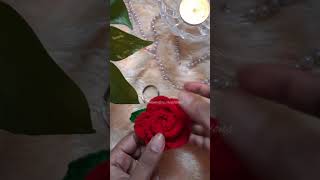 Crochet Rose Keychain 🌹 ♥️ I DIY Crochet Rose [upl. by Nerek]