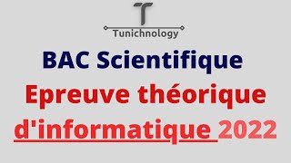 Correction bac théorique informatique 2022 bac Scientifique [upl. by Supmart327]