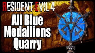 All Blue Medallions in Quarry and Fish Farm Resident Evil 4 Remake [upl. by Ellerahc654]