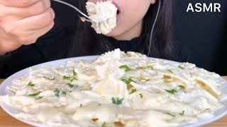 ASMR Cheesy Creamy Alfredo Farfalle Pasta  Mukbang Eating Sounds [upl. by Girovard569]