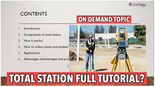 Total station full tutorial 2020  Basics  Applications  Advantages and disadvantages  civilogy [upl. by Htebazile]