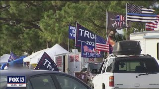 Supporters line up early for Florida Trump rally [upl. by Nerej]