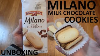 Unboxing Pepperidge Farm Milano Milk Chocolate Filled Cookies [upl. by Harland]