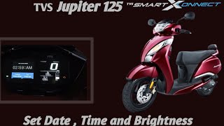 TimeDate and Brightness setting in TVS Jupiter 125 SmartXconnect  ⚙️⚙️ [upl. by Pamelina846]