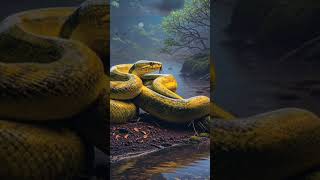 Yellow Python Snake nature travel snake naturescenery scary naturetalks wowmoment [upl. by Monsour352]