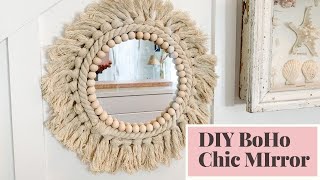 DIY Room Decor BoHo Chic Style Mirror  EASY PROJECT [upl. by Atteugram]