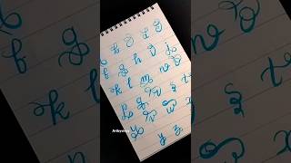 Calligraphy brush pen calligraphy small letters ato z alphabet lettering daily art artbyvincy [upl. by Kling]