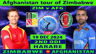 Zimbabwe vs Afghanistan  ZIM vs AFG  2nd ODI of Afghanistan tour of Zimbabwe 2024 Live [upl. by Avaria]