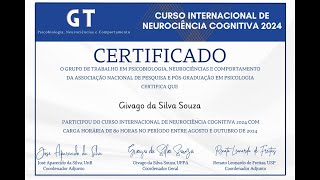 Certificados do Curso de Neurociência Cognitiva 2024 [upl. by Wrench20]