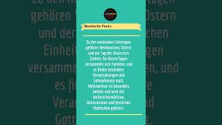 Feste und Feiertage learngerman deutschlernen lernedeutsch germanlessons foryou [upl. by Harmony]