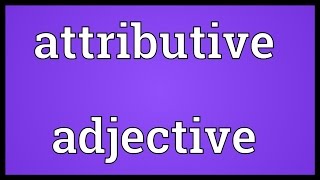 Attributive adjective Meaning [upl. by Alcina223]