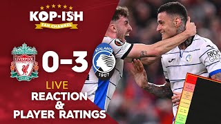 REDS THUMPED AT ANFIELD  LIVERPOOL 03 ATALANTA  LIVE MATCH REACTION amp PLAYER RATINGS [upl. by Colwell30]