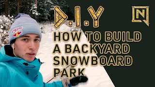 HOW TO BUILD A SIMPLE BACKYARD SNOWBOARD PARK  DIY Parks with Marcus Kleveland [upl. by Ettenrahc]