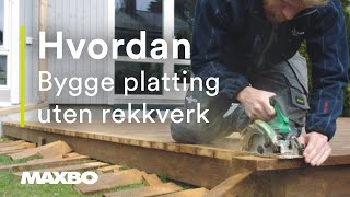 Hvordan bygge platting uten rekkverk [upl. by Dunton]