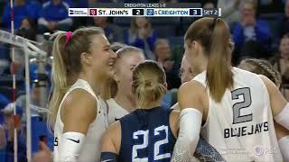 Creighton Volleyball Highlights vs St Johns 11124 [upl. by Lindly]