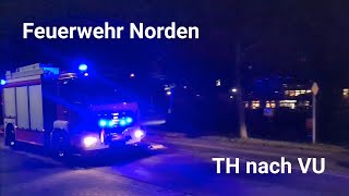 RW 2 Kran und LF 10 ÖL Feuerwehr Norden  TH nach VU [upl. by Hasty26]