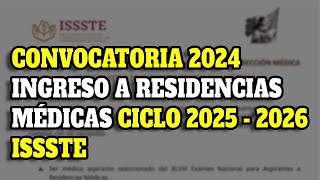 Convocatoria ASIGNACIÓN SEDES para ISSSTE ENARM 2024 20252026 [upl. by Rehpinnej]