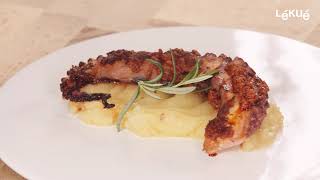 Grilled octopus with sobrasada and mashed potato  Microwave Grill XL  Recipes with Lékué [upl. by Nowed325]