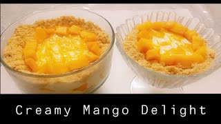 Mango Delight Recipe Easy amp Yummy Mango Dessert Recipe By Students Kitchen Secrets [upl. by Allehcim]