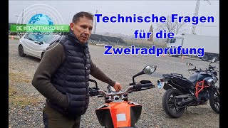 Technikfragen für die Zweiradprüfung  Motorradprüfung Fahrschule [upl. by Ielirol233]