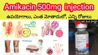 amikacin 500mg injection in telugu  uses sideeffects dosedosage  unimika500mg injection [upl. by Arted]