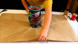 ECOGIFT WRAPPING How to Wrap a Vase [upl. by Newmann]