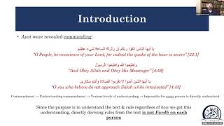 Ijtihad amp Taqlid  Week 17  Introduction to Usul alFiqh Course  11222020 [upl. by Ailegave]