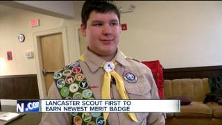 Lancaster Boy Scout is the first to earn newest merit badge [upl. by Ohploda]