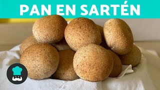 Cómo hacer PAN INTEGRAL Sin Horno 🍞 Pan en Sartén en 15 Minutos [upl. by Yrebmik]