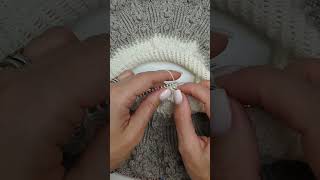 How to make folded collar for a handknit sweater without seaming knittingtutorials [upl. by Mccutcheon]