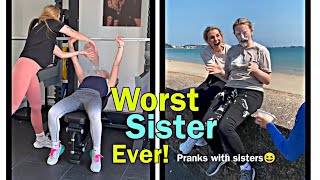 Worst Sister Ever 😆 Funny pranks with sisters  Bryony Hanby amp Liv Hanby [upl. by Ydiarf]