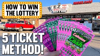 How to Win the Lottery 💰 5 TICKET METHOD 🔴 Fixin To Scratch [upl. by Nomde]