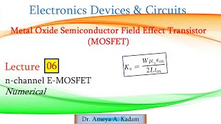 Lect 06 nChannel Enhancement MOSFET Numerical [upl. by Adamo]