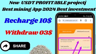 💯LongTerm USDT Mall 2024🎁Manimum Recharge 10USDEarn 3USDMake Team Earn profitBest Investment [upl. by Idissak]