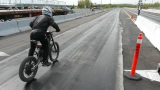 16000W ELECTRIC BICYCLE Drag run 163s 14 mile 70mph run 3 [upl. by Hallie]