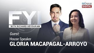 FYI with Richard Heydarian Exclusive interview with incumbent House Speaker Gloria MacapagalArroyo [upl. by Archibaldo667]