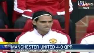 Falcao debutó en la contundente victoria de Manchester United ESPN [upl. by Eberto]