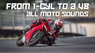 All Motorcycle Engine Sounds from 1cylinder to a V8 [upl. by Nerrad]