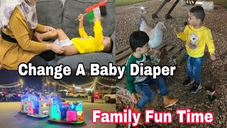 How To Change A Baby Diaper  Kids Fun Times 😊  Diaper Boy Video Shahzainshayanfun [upl. by Ellmyer]